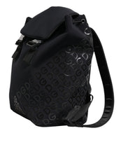 Dolce & Gabbana Black Neoprene Nylon DG Logo School Backpack Bag