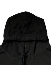 Dolce & Gabbana Black Cotton Hooded DG Shield Pullover Sweater