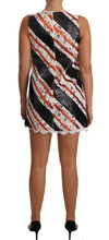 White and orangeSequin Floral Lace Embellished Shift dress Dolce & Gabbana