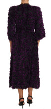 Purple Fringe Midi Sheath Dress Dolce & Gabbana