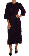 Purple Fringe Midi Sheath Dress Dolce & Gabbana