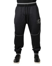 Dolce & Gabbana Black Polyester Logo Jogger Pants