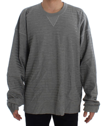 Gray Crewneck Pullover Silk Sweater Dolce & Gabbana