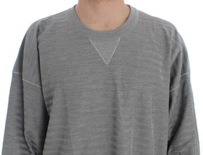 Gray Crewneck Pullover Silk Sweater Dolce & Gabbana