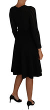 Black Knitted Wool Sheath Long Sleeves Dress Dolce & Gabbana