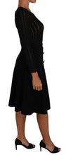 Black Knitted Wool Sheath Long Sleeves Dress Dolce & Gabbana