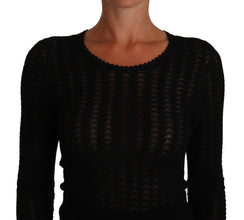 Black Knitted Wool Sheath Long Sleeves Dress Dolce & Gabbana