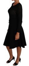 Black Knitted Wool Sheath Long Sleeves Dress Dolce & Gabbana