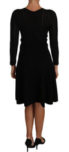 Black Knitted Wool Sheath Long Sleeves Dress Dolce & Gabbana
