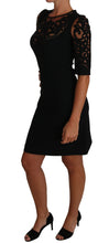 Black Floral Cut Out Pattern Coctail Dress Dolce & Gabbana
