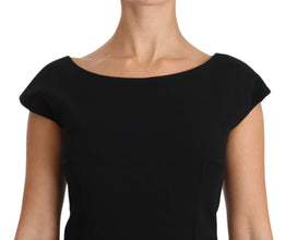Black Stretch Fit Flare Gown Maxi Dolce & Gabbana