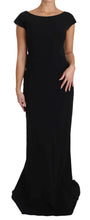 Black Stretch Fit Flare Gown Maxi Dolce & Gabbana