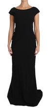 Black Stretch Fit Flare Gown Maxi Dolce & Gabbana