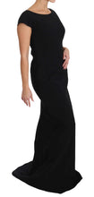 Black Stretch Fit Flare Gown Maxi Dolce & Gabbana
