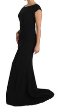 Black Stretch Fit Flare Gown Maxi Dolce & Gabbana