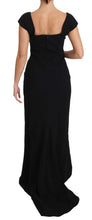 Black Stretch Fit Flare Gown Maxi Dolce & Gabbana