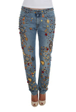 Crystal Roses Heart Embellished Jeans Dolce & Gabbana