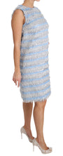 Light Blue Silver Shift Gown Dress Dolce & Gabbana
