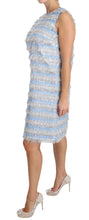 Light Blue Silver Shift Gown Dress Dolce & Gabbana
