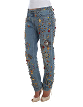 Crystal Roses Heart Embellished Jeans Dolce & Gabbana