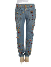 Crystal Roses Heart Embellished Jeans Dolce & Gabbana