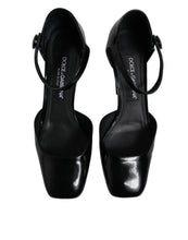 Dolce & Gabbana Black Leather Jackie Ankle Strap Sandals Shoes