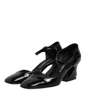 Dolce & Gabbana Black Leather Jackie Ankle Strap Sandals Shoes