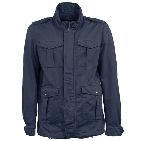Herno Blue Linen Men Jacket