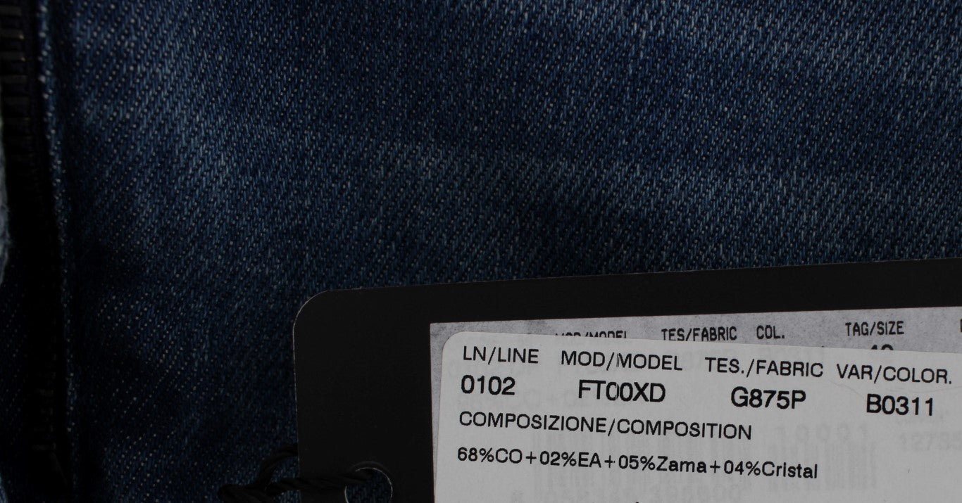 Crystal Roses Heart Embellished Jeans Dolce & Gabbana