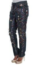 Crystal Roses Heart Embellished Jeans Dolce & Gabbana