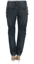 Crystal Roses Heart Embellished Jeans Dolce & Gabbana