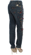 Crystal Roses Heart Embellished Jeans Dolce & Gabbana
