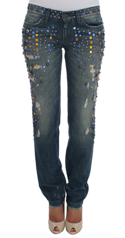 Crystal Embellished GIRLY Slim Fit Jeans Dolce & Gabbana