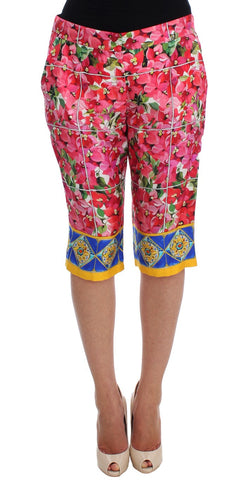 Multicolor Floral Knee Capris Shorts Pants Dolce & Gabbana
