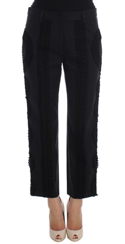 Black Cotton Stretch Torero Capris Pants Dolce & Gabbana