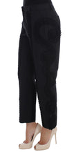 Black Cotton Stretch Torero Capris Pants Dolce & Gabbana