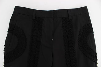 Black Cotton Stretch Torero Capris Pants Dolce & Gabbana