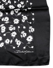 Dolce & Gabbana Black Floral Silk Square Wrap Shawl Scarf