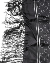 Dolce & Gabbana Black Circles Silk Fringes Shawl Wrap Scarf