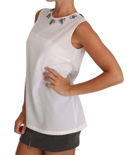 White Silk Crystal Embellished Fly T-shirt Dolce & Gabbana