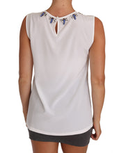 White Silk Crystal Embellished Fly T-shirt Dolce & Gabbana