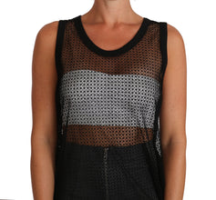 Black Mesh Transparent Blouse T-shirt Dolce & Gabbana
