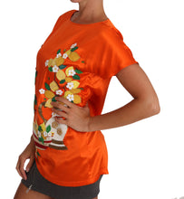 Silk Orange Lemon Crystal T-shirt Top Dolce & Gabbana