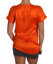 Silk Orange Lemon Crystal T-shirt Top Dolce & Gabbana