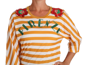 White Orange FIRENZE Top T-shirt Dolce & Gabbana