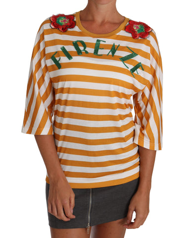 White Orange FIRENZE Top T-shirt Dolce & Gabbana