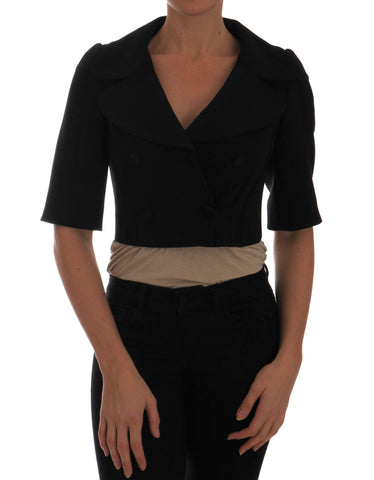 Black Short Croped Jacket Blazer Dolce & Gabbana