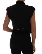 Black Embellished Floral Military Jacket Vest Dolce & Gabbana