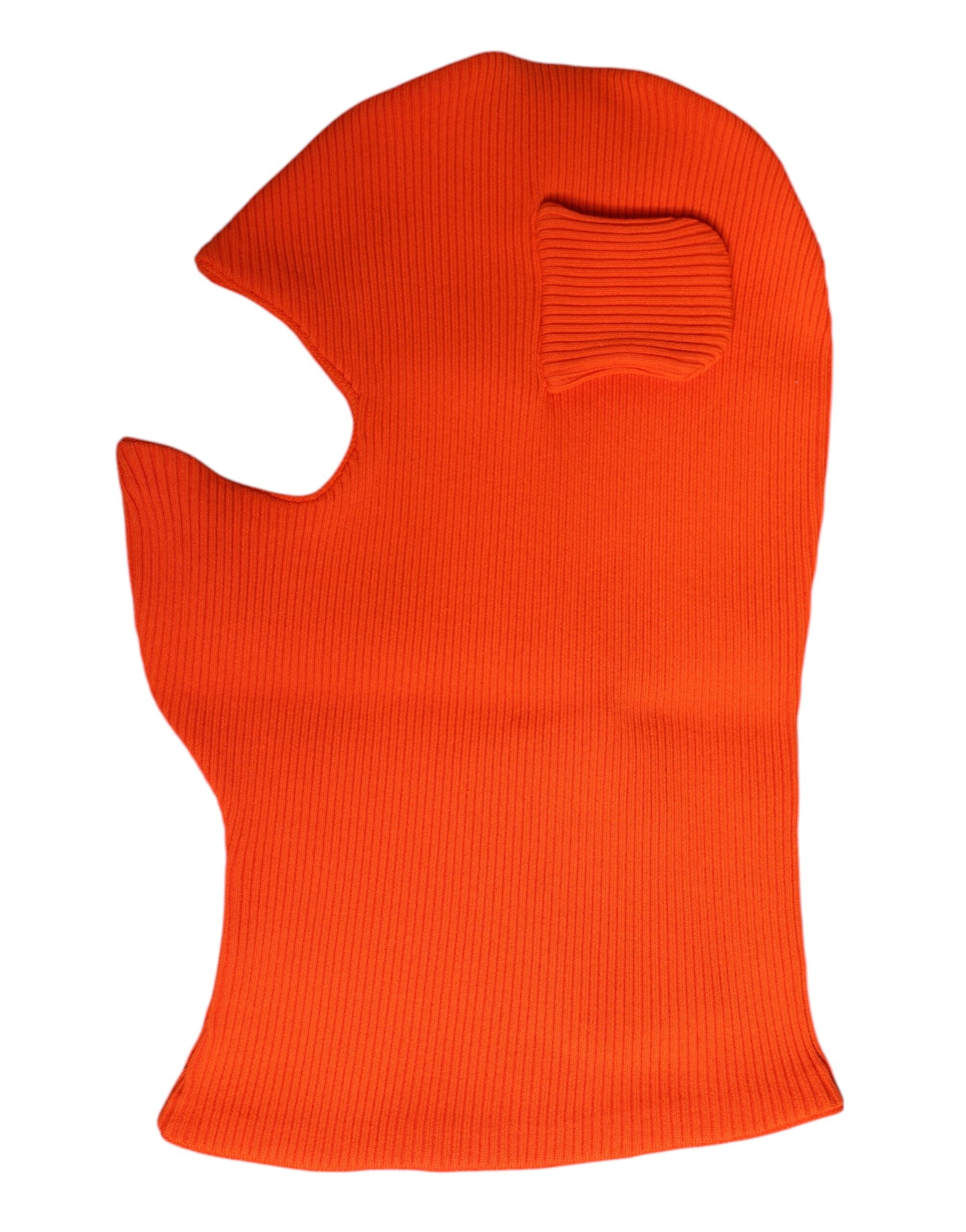 Dolce & Gabbana Orange Cotton Whole Head Wrap Balaclava Hat