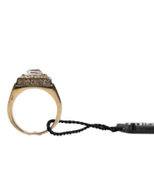 Dolce & Gabbana Gold Tone Sterling Silver 925 Crystals Ring